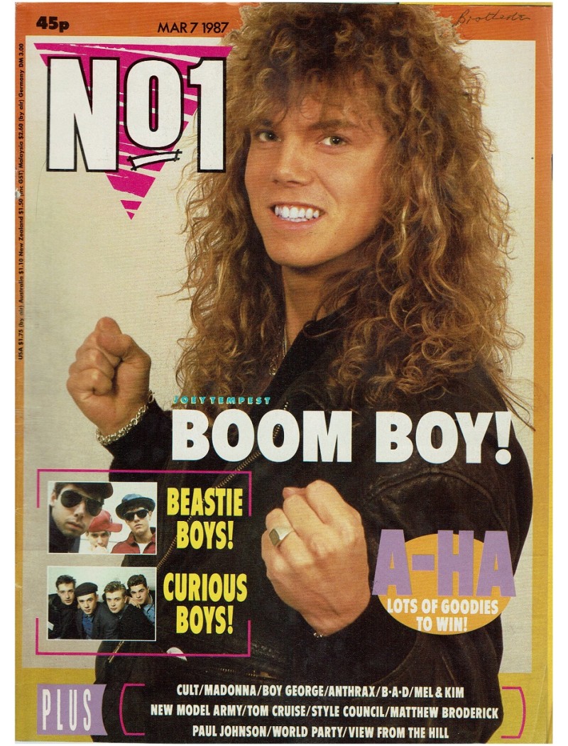 Number One Magazine 1987 7th March 1987 Mel & Kim Beastie Boys Boy George Aha Joey Tempest