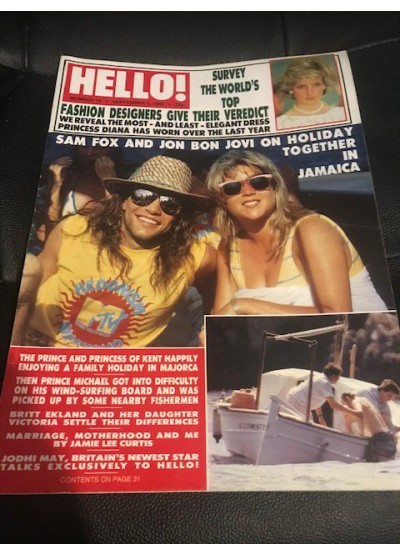 Hello Magazine Issue 16 3rd September 1988 Samantha Fox Jon Bon Jovi