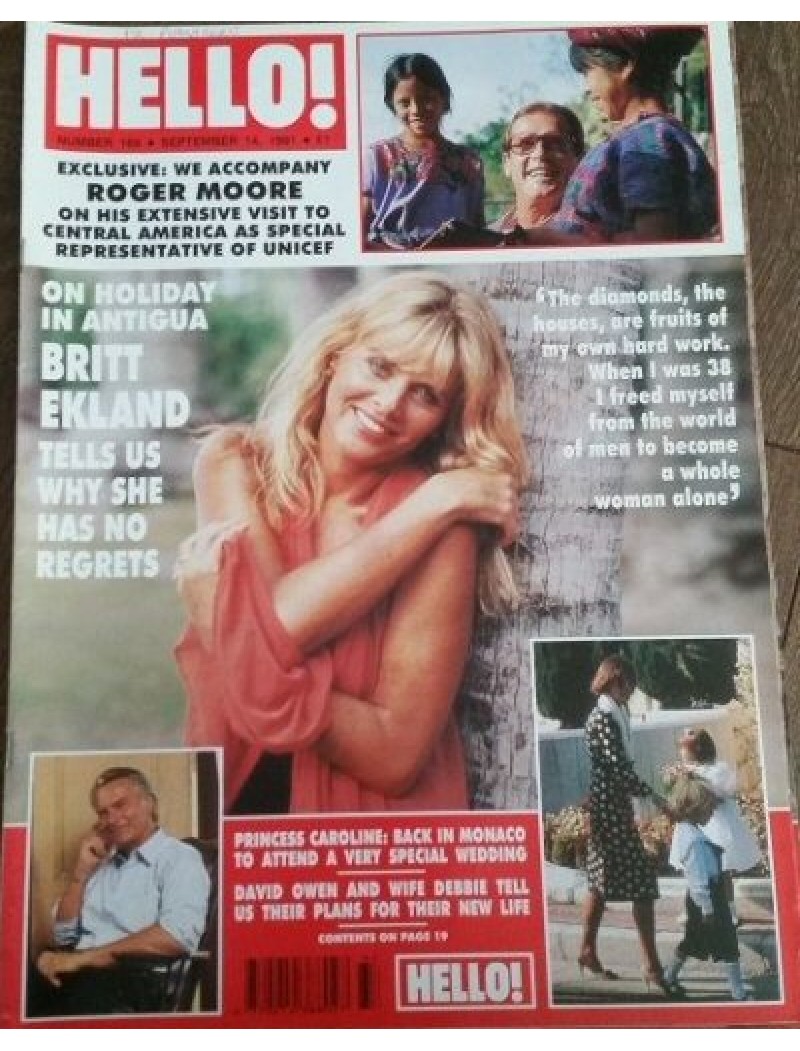 Hello Magazine Issue 169 14th September 1991 Britt Ekland cover