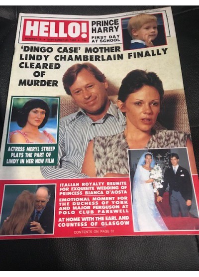 Hello Magazine Issue 19 24th September 1988 Lindy Chamberlain