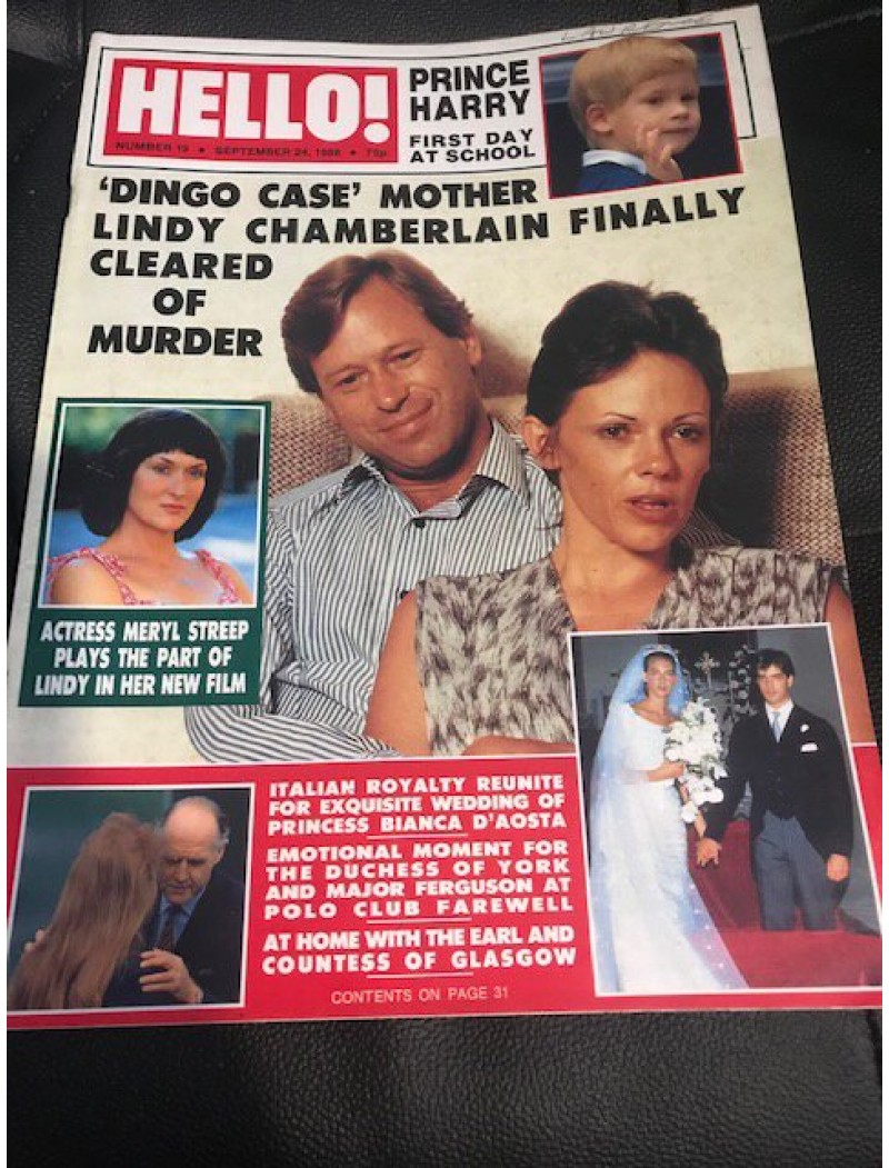 Hello Magazine Issue 19 24th September 1988 Lindy Chamberlain