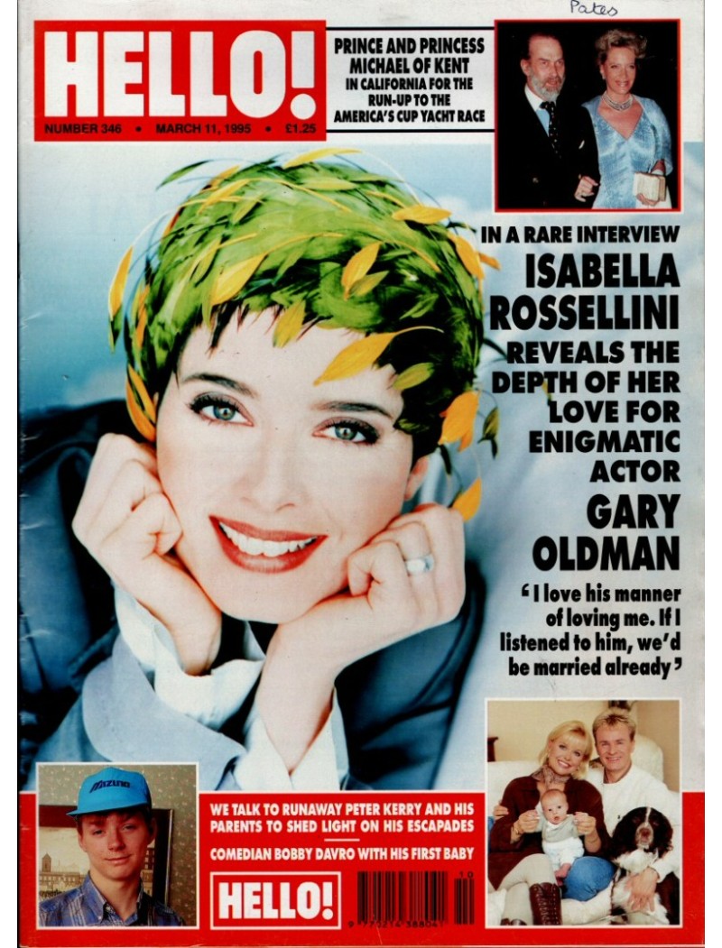 Hello Magazine Issue 346 11th March 1995 Isabella Rossellini cover