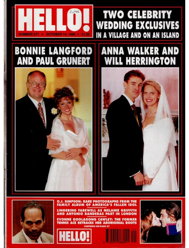 Hello Magazine Issue 377 14th October 1995 Hello Magazine Issue 377 14th October 1995
