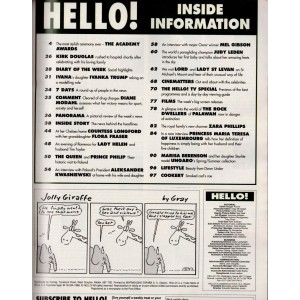 Hello Magazine Issue 401 6th April 1996 Kirk Douglas Ivanka Mel Gibson Zara Phillips