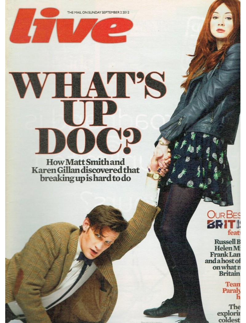 Live Magazine (Mail on Sunday) 2nd September 2012 Matt Smith & Karen Gillan Dr Who