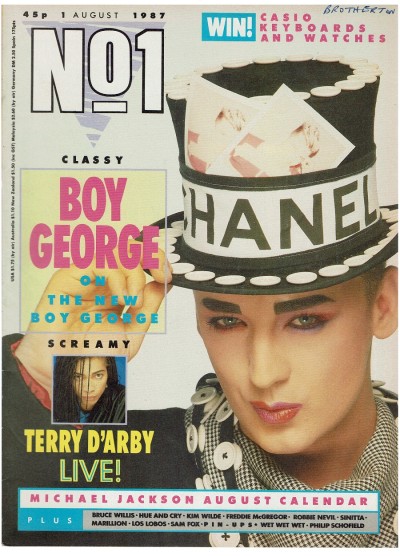 Number One Magazine 1st August 1987 Kim Wilde Boy George Bruce Willis