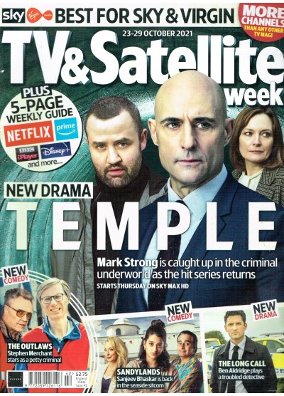 TV & Satellite Week Magazine 23rd October 2021 Mark Strong Stephen Merchant Alex Scott