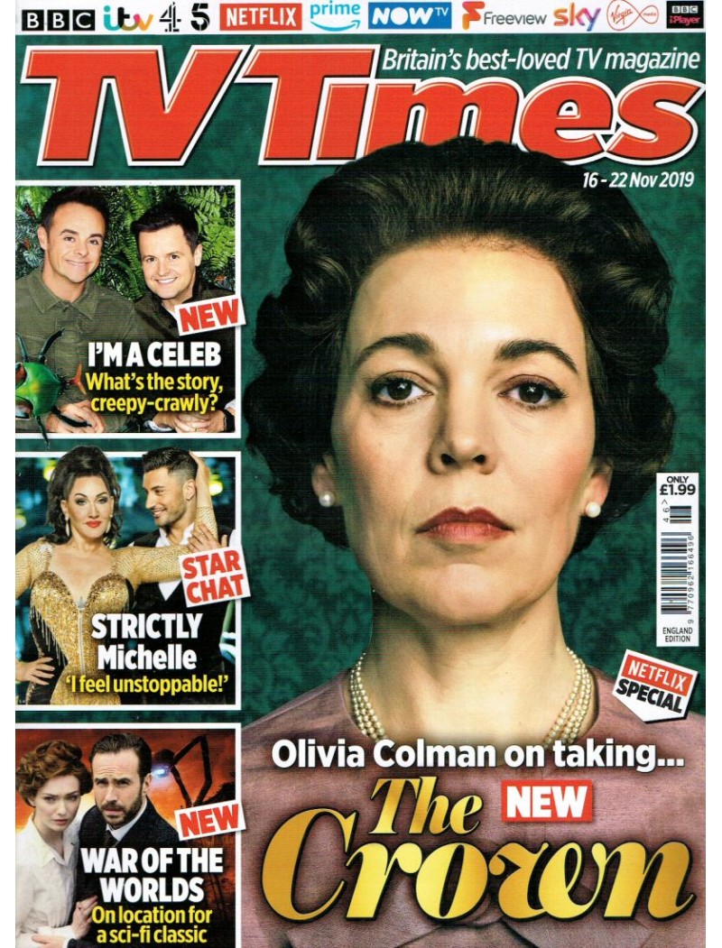 TV Times Magazine 16th November 2019 Olivia Colman TV Times Magazine 16th November 2019 Olivia Colman