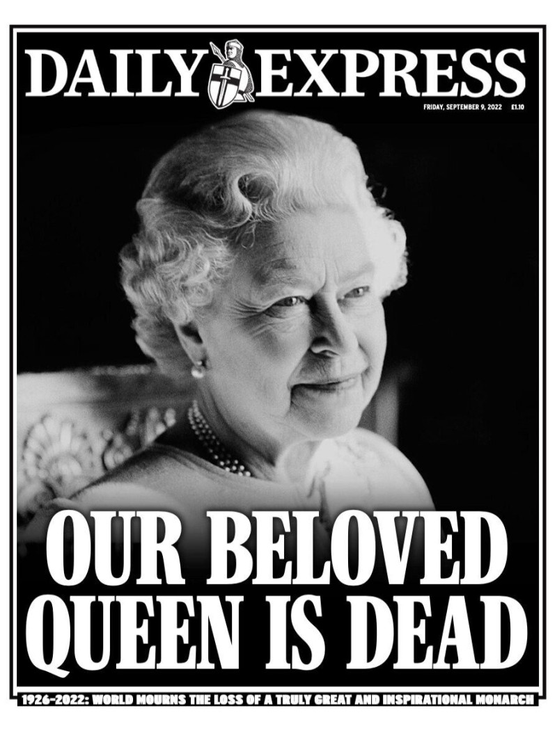 DAILY EXPRESS NEWSPAPER 9th Sept 2022 Death of QUEEN ELIZABETH II 1926 - 2022