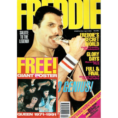 Freddie Mercury Queen Starfile Issue 1 April 1992 Giant Poster Included