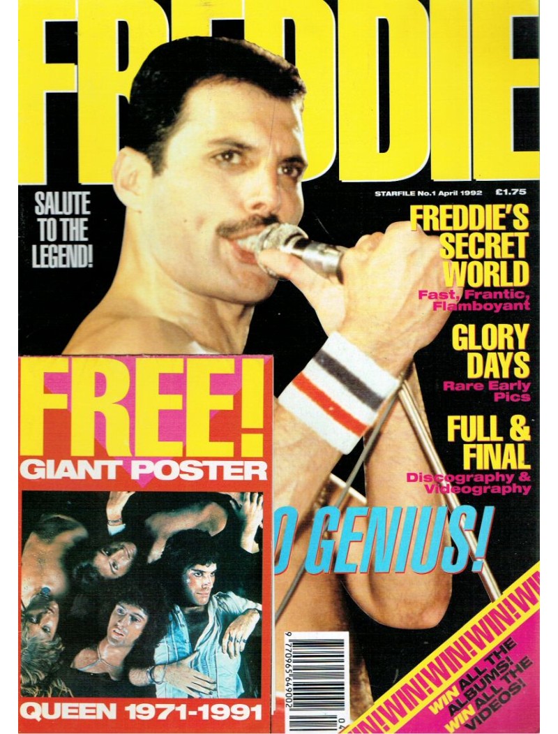 Freddie Mercury Queen Starfile Issue 1 April 1992 Giant Poster Included