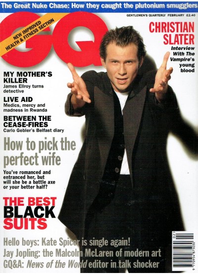 GQ Magazine February 1995 Christian Slater
