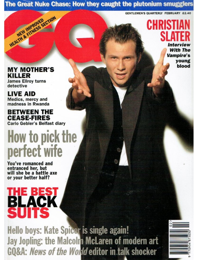 GQ Magazine February 1995 Christian Slater