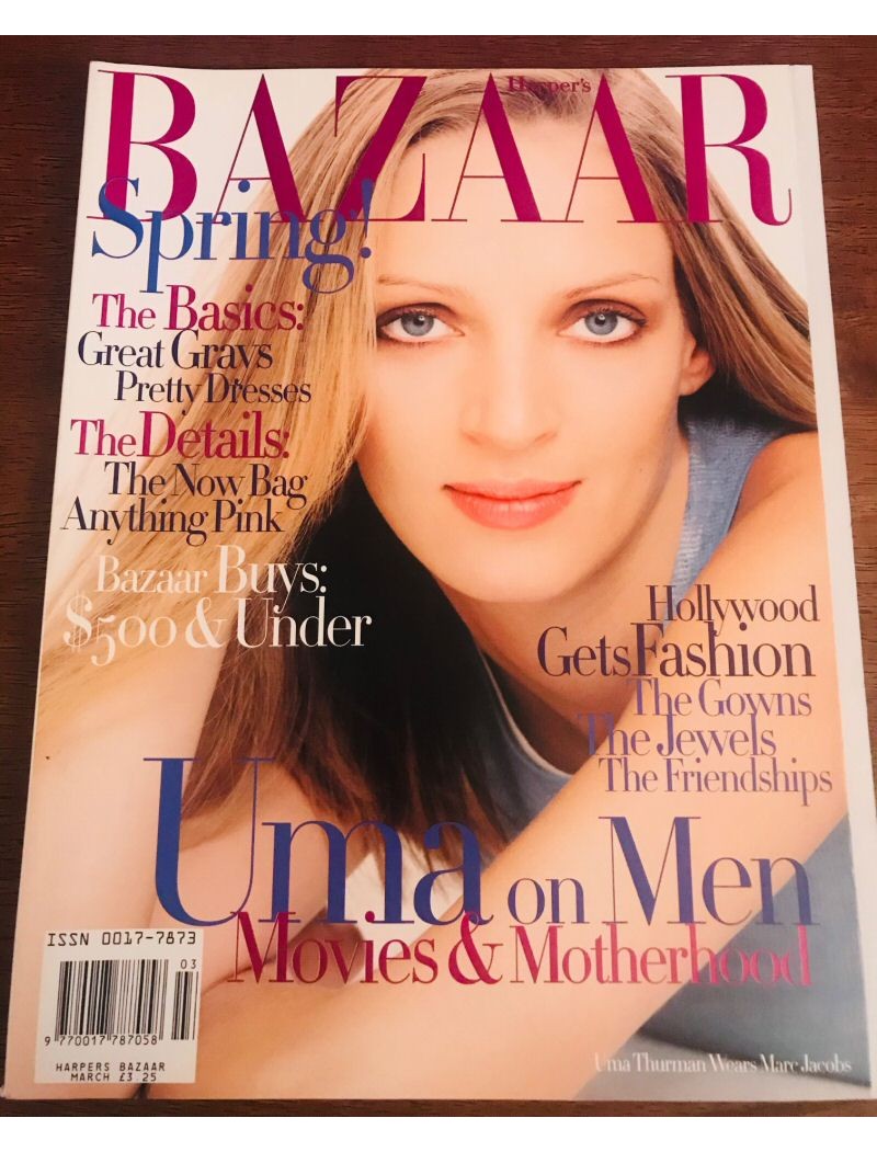 Harpers Bazaar Magazine 1998 March 1998 Uma Thurman