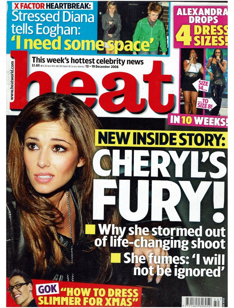 Heat Magazine - 2008 13th December 2008 Davina McCall Ladyhawke Kylie Cheryl Cole 