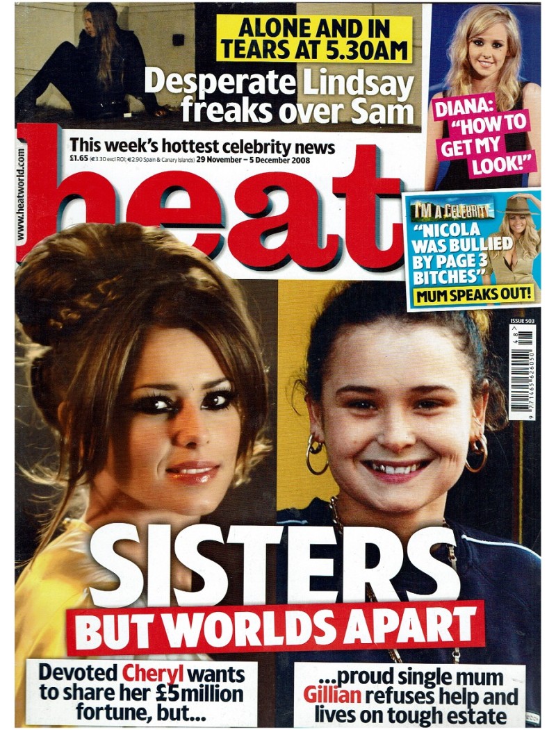 Heat Magazine - 2008 29th November 2008 Cheryl Cole Fiona Phillips Cat Deeley Nicola McLean