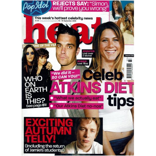 Heat Magazine - 2003 13th September 2003 Richard Madeley Judy Chris Moyles Kate Moss