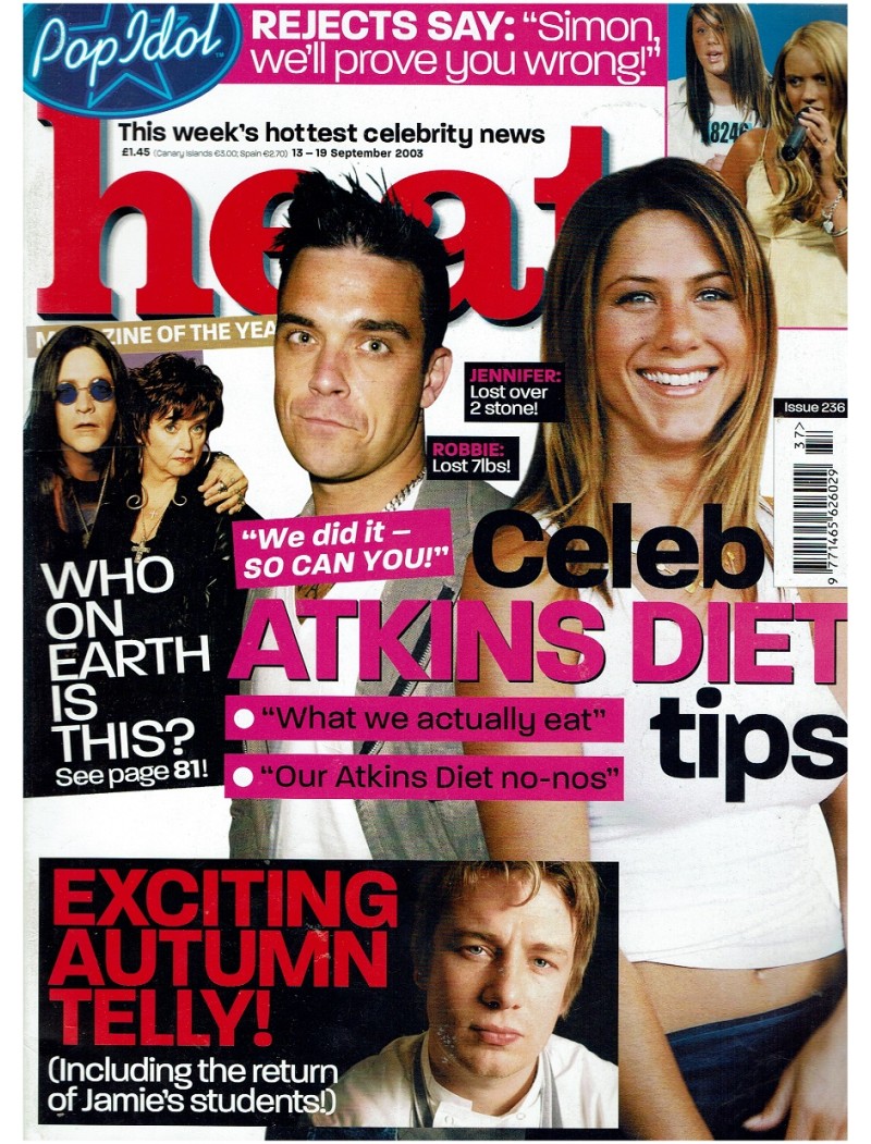 Heat Magazine - 2003 13th September 2003 Richard Madeley Judy Chris Moyles Kate Moss