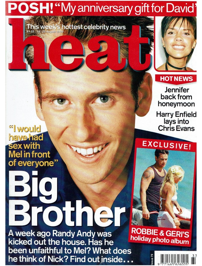 Heat Magazine - 2000 19th August 2000 Jennifer Aniston Victoria Beckham Jamie Oliver Big Brother