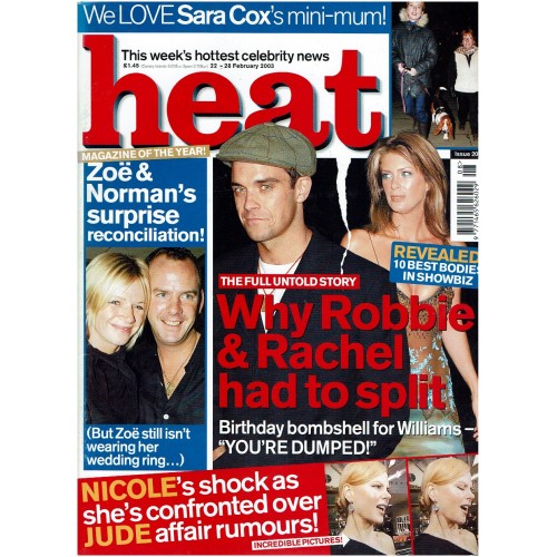 Heat Magazine - 2003 22nd February 2003 Colin Farrell Peter Stringfellow Dom Joly Kate Moss Robbie