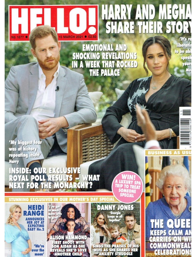 Hello Magazine 1677 15th March 2021 Prince Harry
