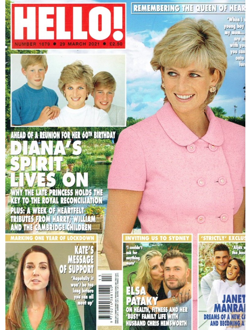 Hello Magazine 1679 29th March 2021 Princess Diana