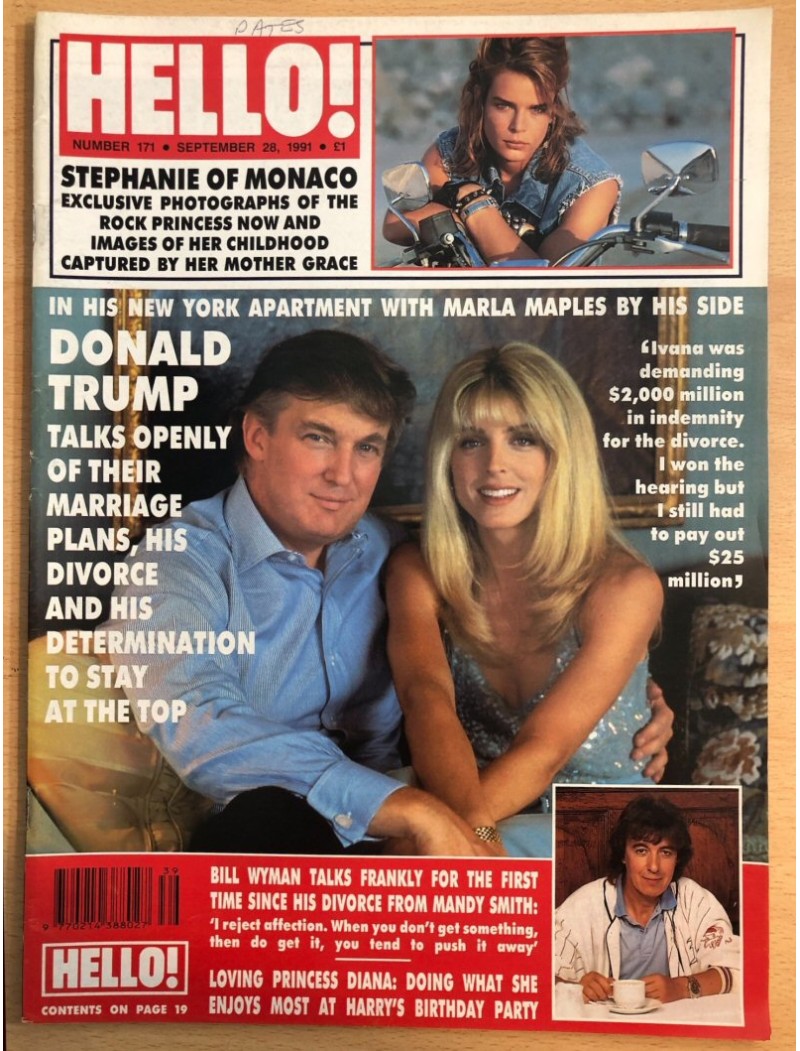Hello Magazine Issue 171 28th September 1991 Donald Trump cover