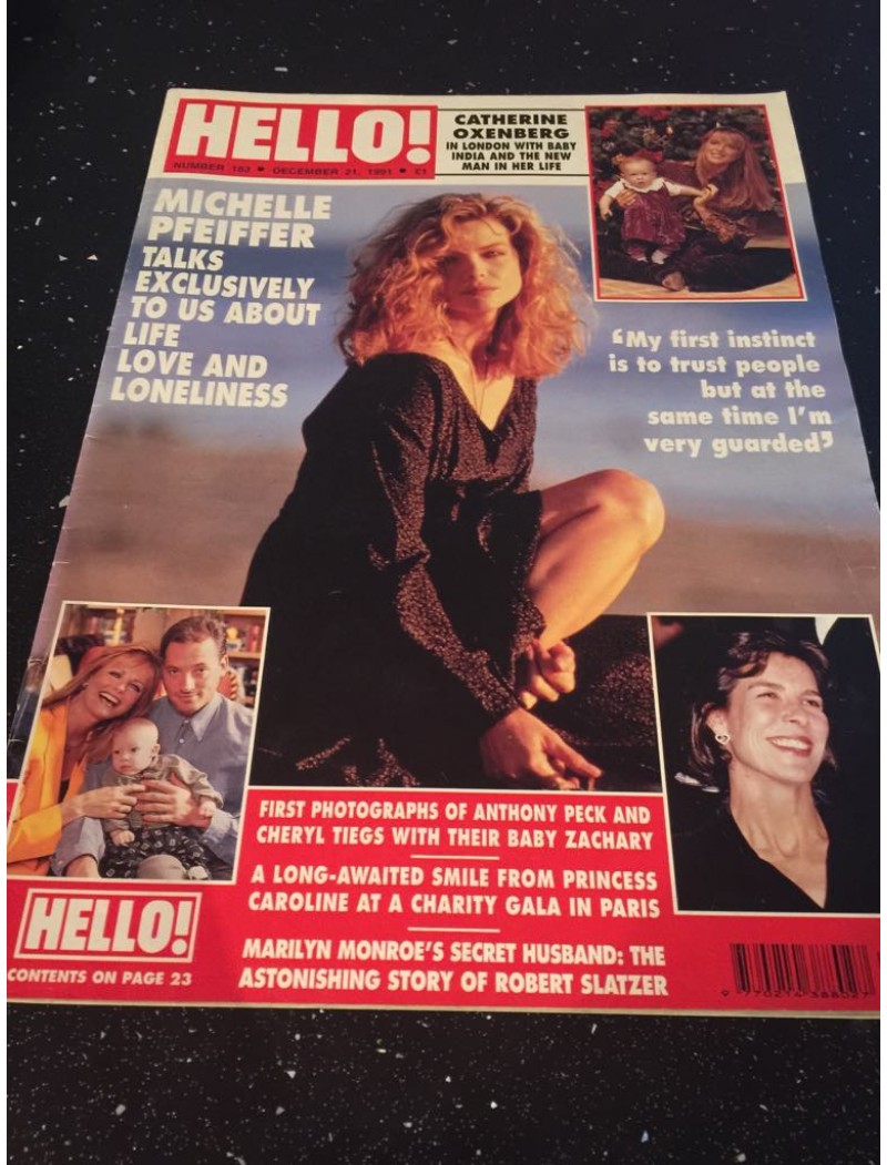 Hello Magazine Issue 183 21st December 1991 Michelle Pfeiffer cover Hello Magazine Issue 183 21st December 1991 Michelle Pfeiffer cover