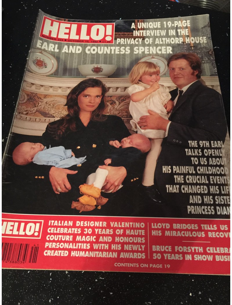 Hello Magazine Issue 223 10th October 1992 Earl & Countess Spencer Hello Magazine Issue 223 10th October 1992 Earl & Countess Spencer