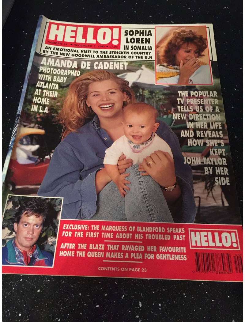 Hello Magazine Issue 231 5th December 1992 Amanda de Cadenet cove Hello Magazine Issue 231 5th December 1992 Amanda de Cadenet cove