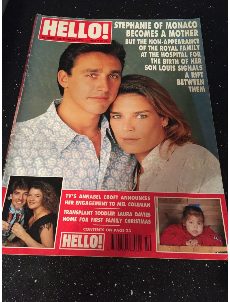 Hello Magazine Issue 232 12th December 1992 Stephanie of Monaco cover Hello Magazine Issue 232 12th December 1992 Stephanie of Monaco cover