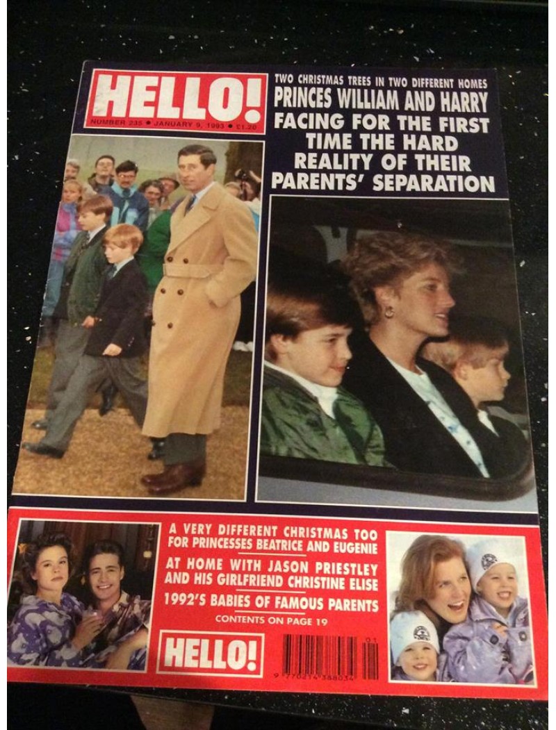 Hello Magazine Issue 235 9th January 1993 Prince Charles & Princess Diana cover Hello Magazine Issue 235 9th January 1993 Prince Charles & Princess Diana cover