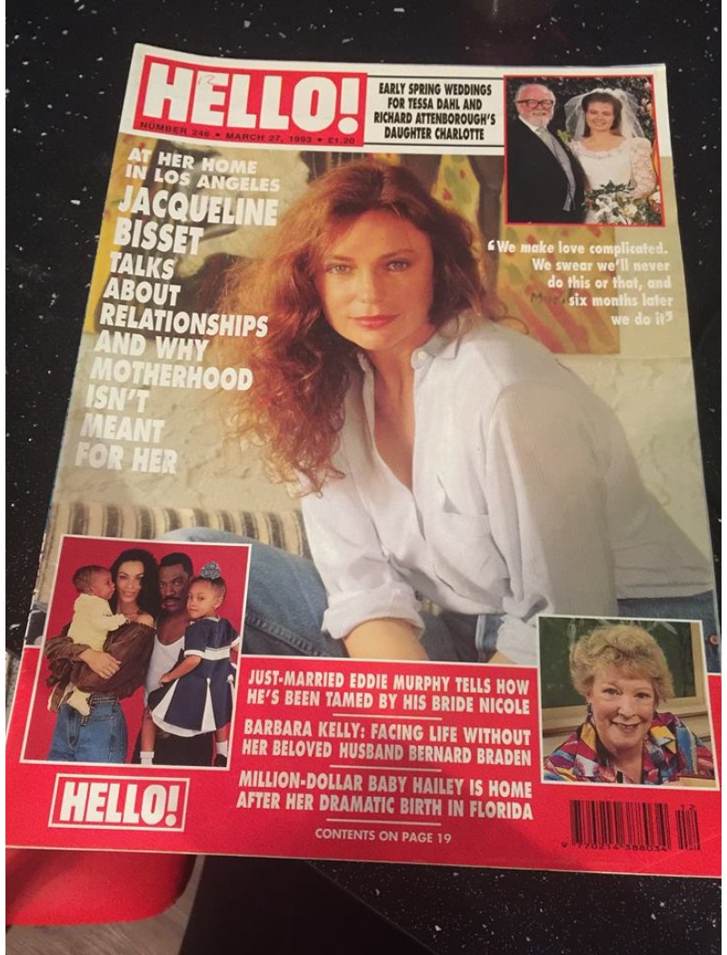 Hello Magazine Issue 246 27th March 1993 Jacqueline Bisset cover Hello Magazine Issue 246 27th March 1993 Jacqueline Bisset cover