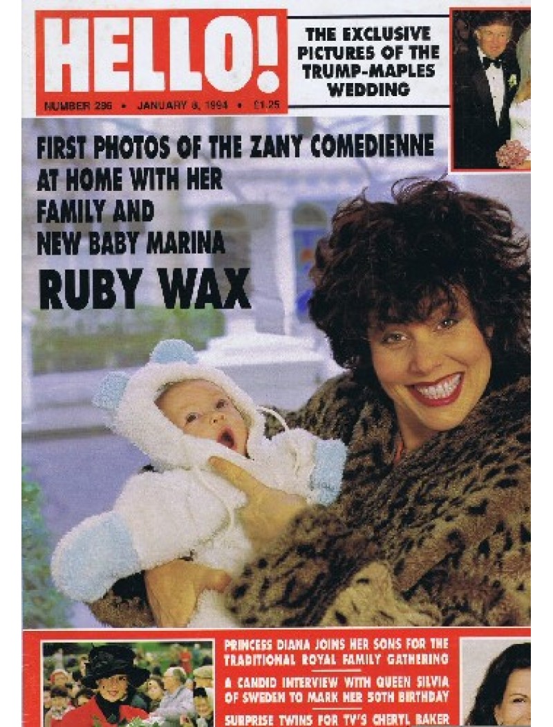 Hello Magazine Issue 286 8th January 1994 Ruby Wax Cover Hello Magazine Issue 286 8th January 1994 Ruby Wax Cover