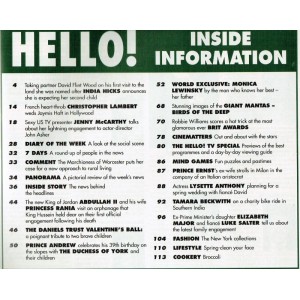 Hello Magazine Issue 549 27th February 1999