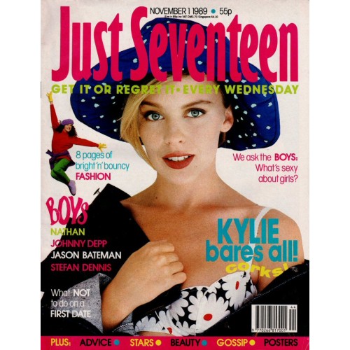 Just Seventeen Magazine - 1989 1st November 1989 Kylie Minogue