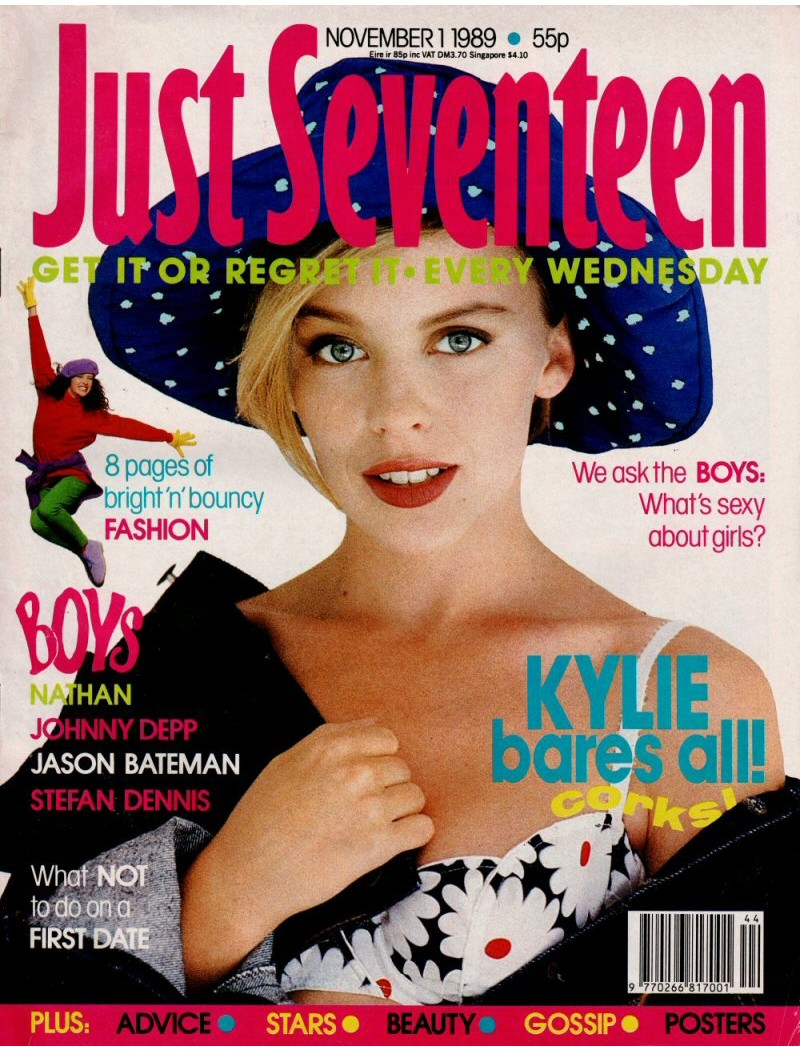 Just Seventeen Magazine - 1989 1st November 1989 Kylie Minogue