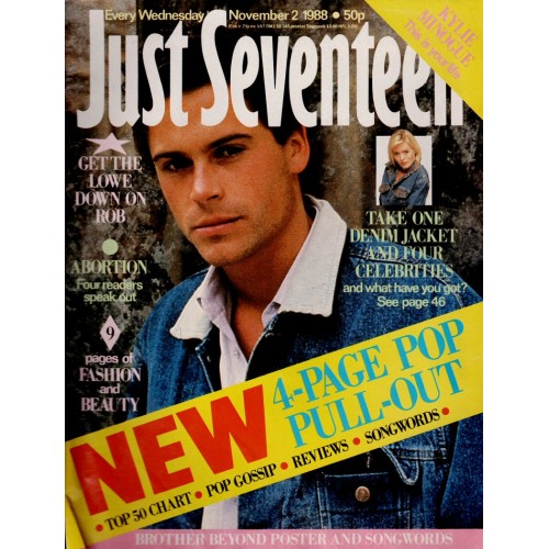 Just Seventeen Magazine - 1988 02/11/88 Rob Lowe