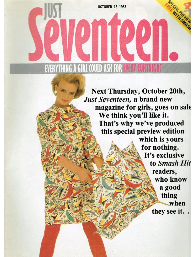 Just Seventeen Magazine - 1983 13/10/83