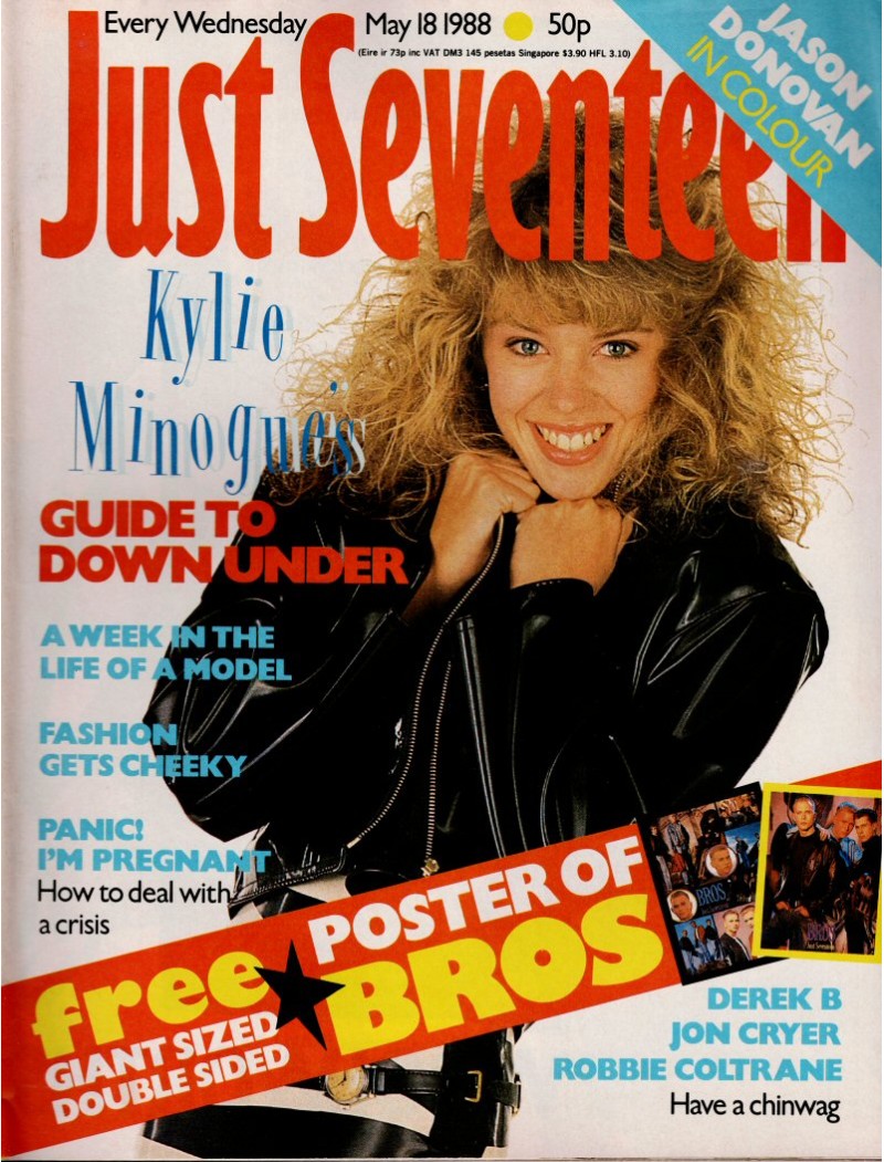 Just Seventeen Magazine 18th May 1988 Kylie Minogue Jon Cryer Nick Kamen Robbie Coltrane