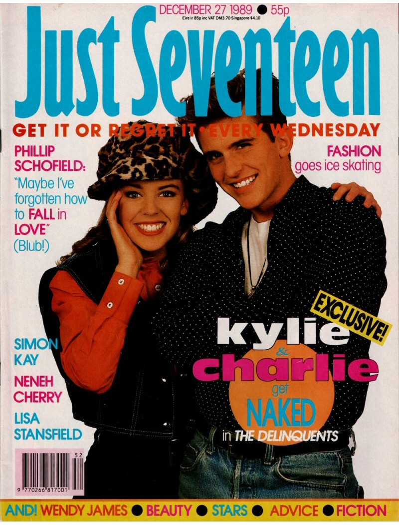 Just Seventeen Magazine - 1989 27th December 1989 Kylie Minogue