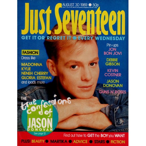 Just Seventeen Magazine - 1989 30th August 1989 Jason Donovan