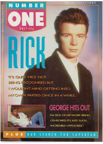Number One Magazine 1987 14th November 1987 George Michael Rick Astley 