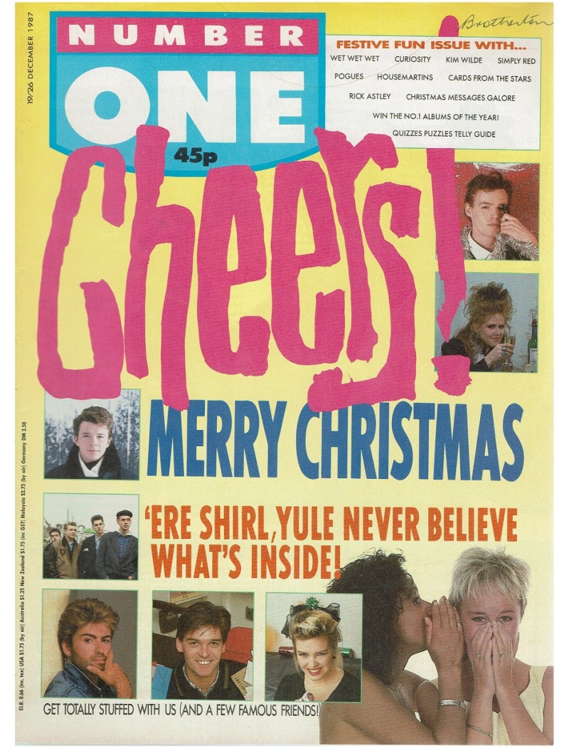 Number One Magazine 19th December 1987 Kim Wilde Wet Wet Wet Rick Astley