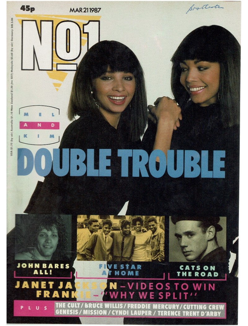 Number One Magazine 1987 21st March 1987 Mel & Kim Five Star Beastie Boys Jon Bon Jovi Bruce Willis