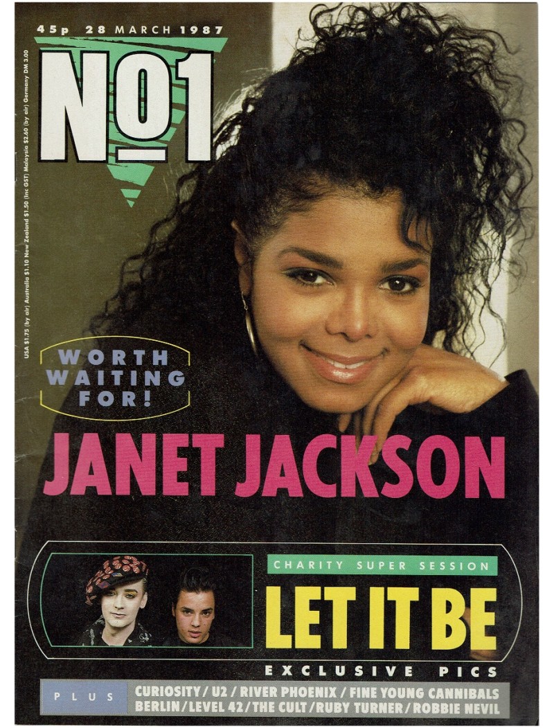 Number One Magazine 1987 28th March 1987 Janet Jackson U2 River Phoenix Boy George Madonna