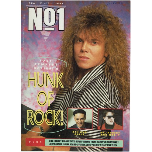 Number One Magazine 1987 11th April 1987 Joey Tempest Wham Bryan Adams Jon Bon Jovi