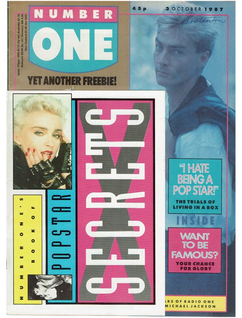 Number One Magazine 1987 3rd October 1987 Madonna Prince Jon Bon Jovi Mandy Smith Five Star