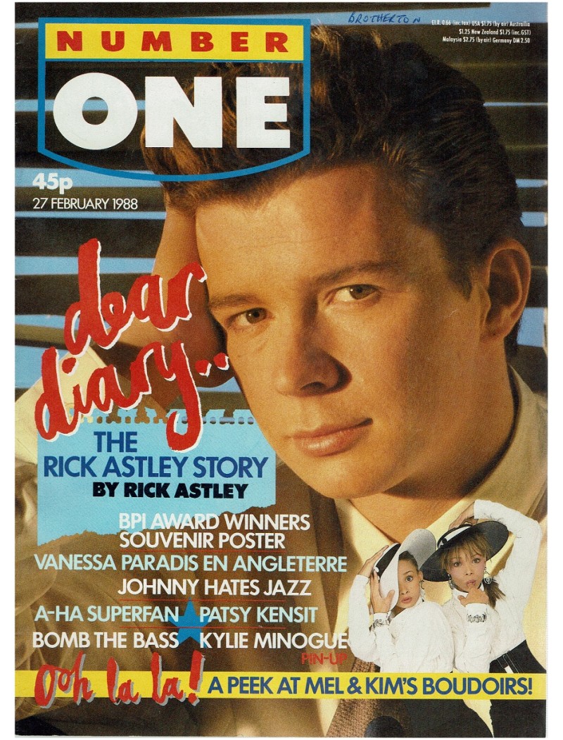 Number One Magazine 1988 27th February 1988 Rick Astley Patsy Kensit
