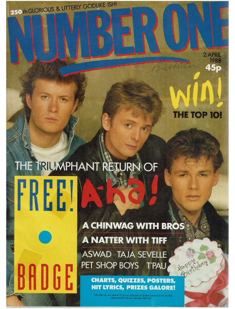 Number One Magazine 1988 2nd April 1988 Debbie Gibson Aha